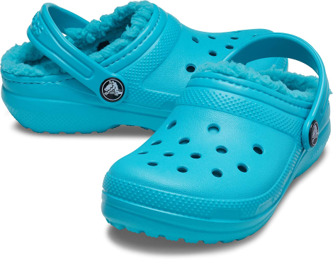 Теплые детские клоги Crocs сабо с мехом 1159768243 (Голубой, 38-39)