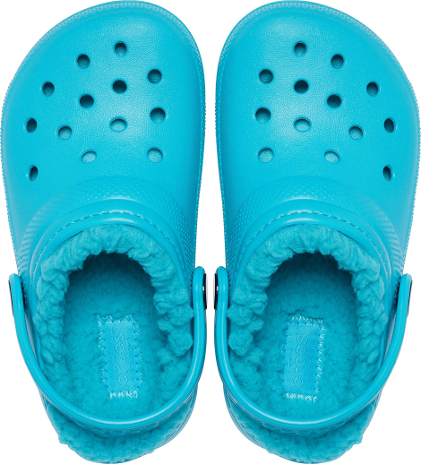 Теплые детские клоги Crocs сабо с мехом 1159768243 (Голубой, 38-39)