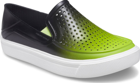 Детские мокасины Crocs слипоны 1159767812 (Черный/зеленый, 27-28)