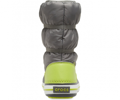 Детские непромокаемые сапоги Crocs зимние 1159767114 (Серый/Лайм, 22-23)