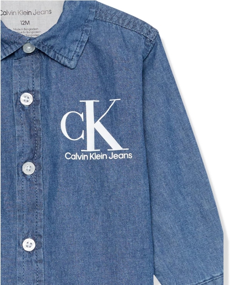 Дитячий комплект Calvin Klein сорочка та штани 1159812513 (Синій/Коричневий, 68-74)