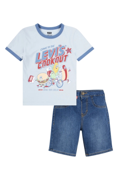 Детский комплект Levi's футболка и шорты 1159813486 (Синий, 18M)