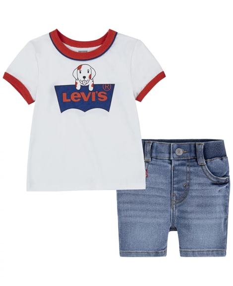 Дитячий комплект Levi's футболка та шорти 1159815121  (Білий 68-74)