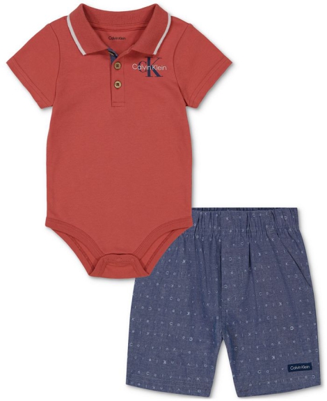 Детский комплект Calvin Klein боди и шорты 1159815281 (Разные цвета 3-6M)