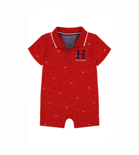 Детский комбинезон-поло Tommy Hilfiger с логотипом 1159815712 (Красный 0-3M)