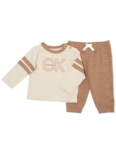 Дитячий комплект Calvin Klein лонгслів та штани 1159824114 (Коричневий 0-3M)