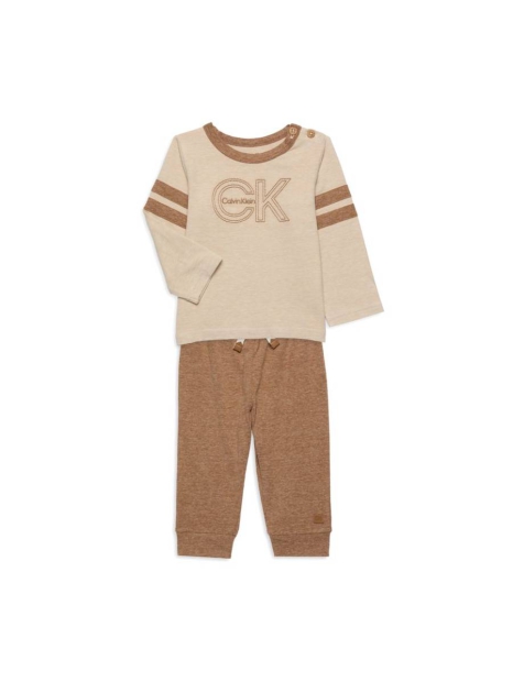 Дитячий комплект Calvin Klein лонгслів та штани 1159824114 (Коричневий 0-3M)