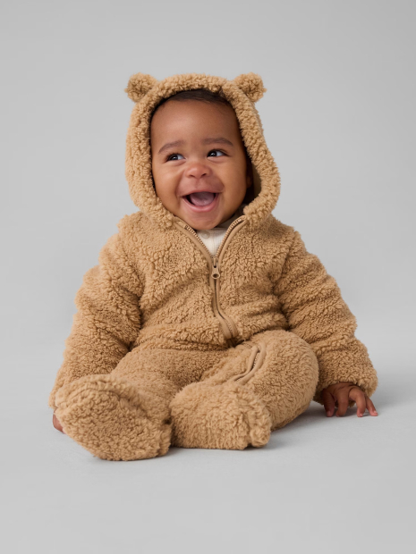 Комбинезон детский GAP из шерпы 1159836552 (Коричневый 6-12M)