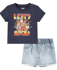 Дитячий комплект Levi's футболка та шорти 1159808898 (Білий/синій, 68-74)