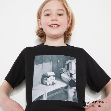 Детская футболка Uniqlo с принтом Star Wars 1159787532 (Черный, 130)