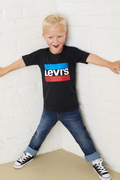 Детская футболка Levi's с логотипом 1159801528 (Черный, 147-163)
