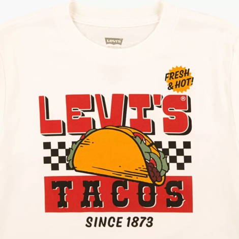 Детская футболка Levi's с принтом Fresh & Hot Tacos 1159818546 (Молочный 132-147)