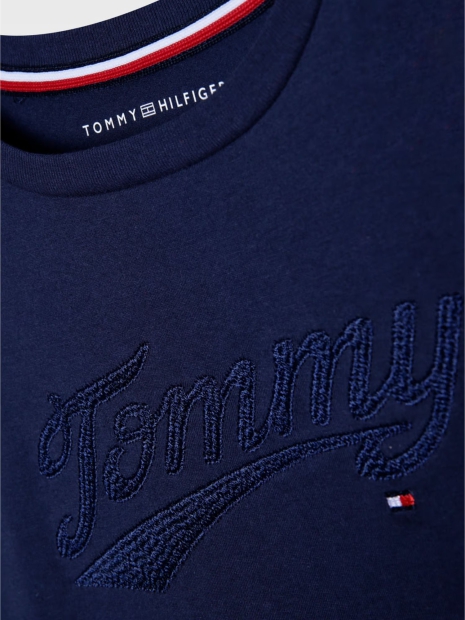 Дитяча футболка Tommy Hilfiger з вишитим логотипом 1159823849 (Синій M)