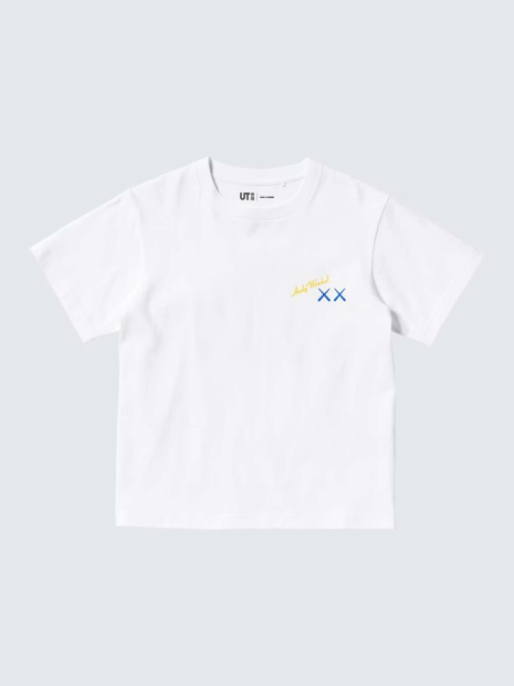 Футболка детская Uniqlo с принтом KAWS + Warhol 1159827092 (Белый 9-10)