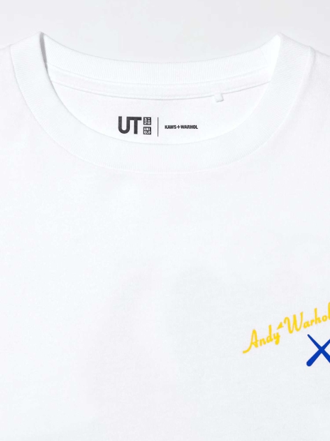 Футболка детская Uniqlo с принтом KAWS + Warhol 1159827092 (Белый 9-10)