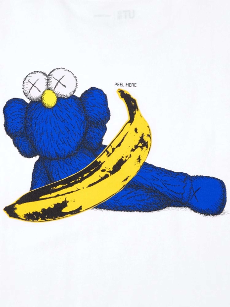 Футболка детская Uniqlo с принтом KAWS + Warhol 1159827092 (Белый 9-10)