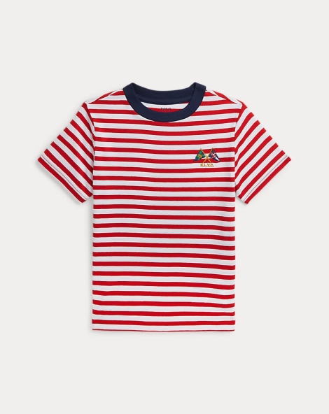 Футболка для мальчика Polo Ralph Lauren в полоску 1159827931 (Белый/Красный L)