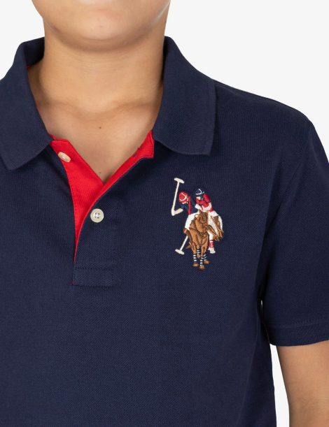 Подростковая футболка-поло U.S. Polo Assn с логотипом 1159832115 (Синий XXL)