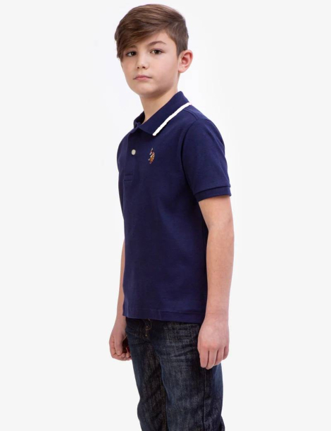 Детская футболка-поло U.S. Polo Assn с логотипом 1159832124 (Синий S)