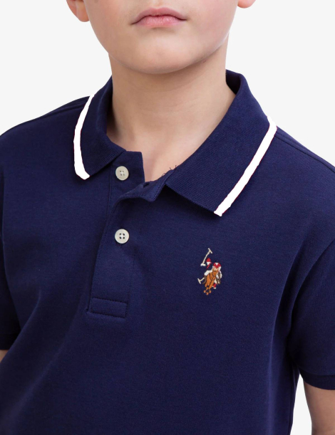 Детская футболка-поло U.S. Polo Assn с логотипом 1159832124 (Синий S)