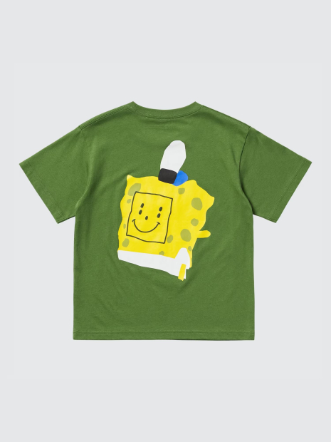 Футболка Uniqlo с принтом SpongeBob SquarePants 1159832291 (Зеленый 13)
