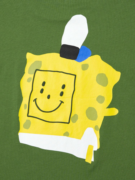Футболка Uniqlo с принтом SpongeBob SquarePants 1159832291 (Зеленый 13)