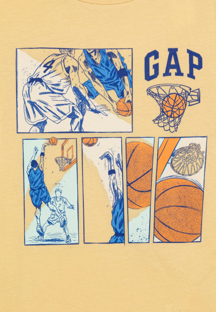 Детская футболка GAP с принтом 1159836698 (Желтый L)