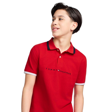 Детская футболка-поло Tommy Hilfiger с логотипом 1159837619 (Красный 4)