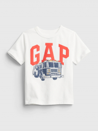 Детская футболка хлопковая GAP с логотипом art242944 (Белый, размер 99-106)