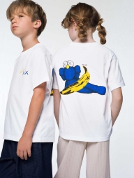 Футболка детская Uniqlo с принтом KAWS + Warhol 1159827092 (Белый 9-10)