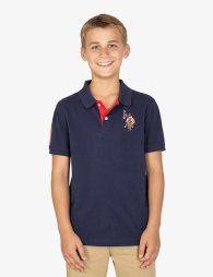 Подростковая футболка-поло U.S. Polo Assn с логотипом 1159832111 (Синий L)