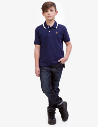 Детская футболка-поло U.S. Polo Assn с логотипом 1159832123 (Синий XS)