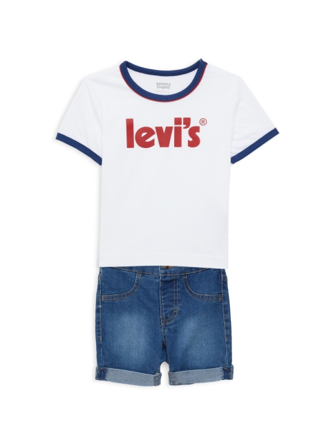 Детский комплект Levi's футболка и шорты 1159816232 (Белый 98-104)