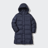 Дитяча стьобана куртка UNIQLO 1159799422 (Білий/синій, 135-145)