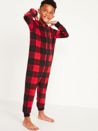 Комбинезон детский флисовый размер GAP пижама (Красный/Черный, размер 110)