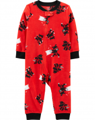 Комбинезон детский флисовый Carter's человечек пижама art963268 (Красный, размер 105-112)