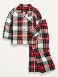 Детская пижама фланелевая Old navy штаны и рубашка art549446 (Красный/Белый, размер 104-110)