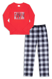 Детская пижама Calvin Klein лонгслив и штаны 1159779525 (Красный/Черный, 150-164)