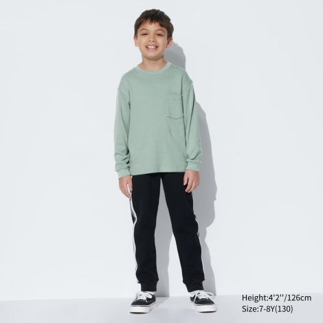 Дитячий лонгслів UNIQLO кофта з кишенею 1159811849 (Зелений, 135-145)