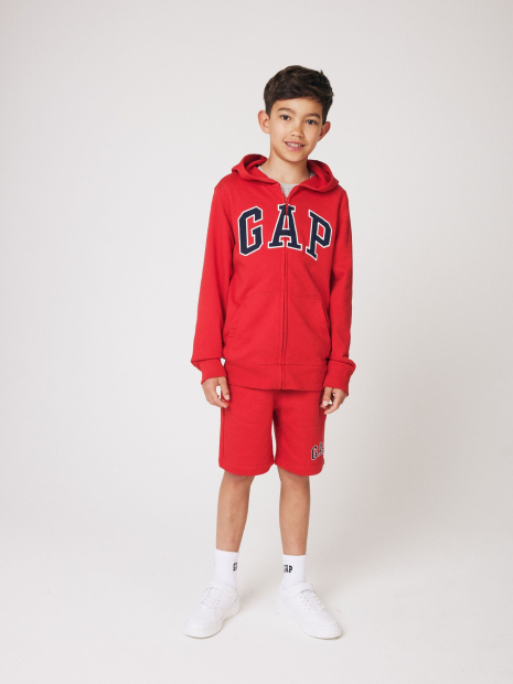 Дитяча толстовка з капюшоном GAP кофта на замку 1159835810 (Червоний XS)