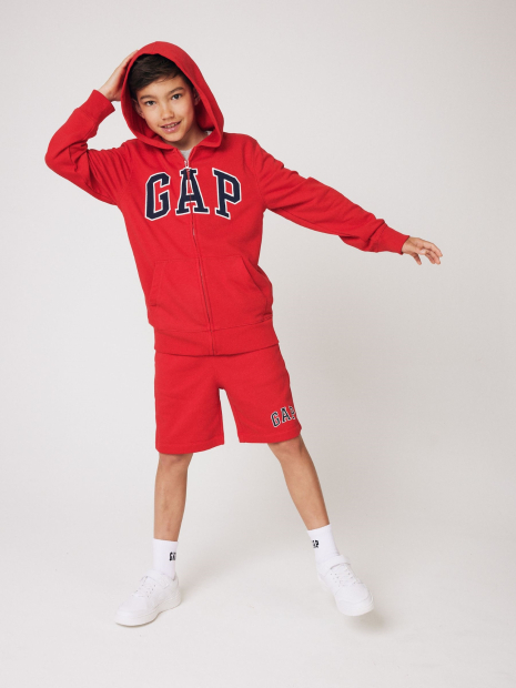 Дитяча толстовка з капюшоном GAP кофта на замку 1159835810 (Червоний XS)