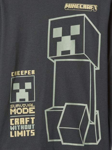 Детский лонгслив Minecraft GAP Creeper 1159836494 (Серый XS)