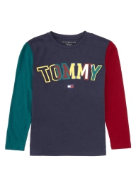 Детский лонгслив Tommy Hilfiger с логотипом 1159823535 (Синий 3T)