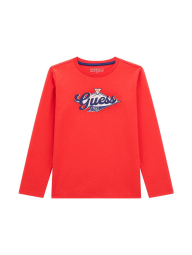 Чоловічий лонгслів для хлопчика GUESS з принтом 1159837377 (Червоний 18)