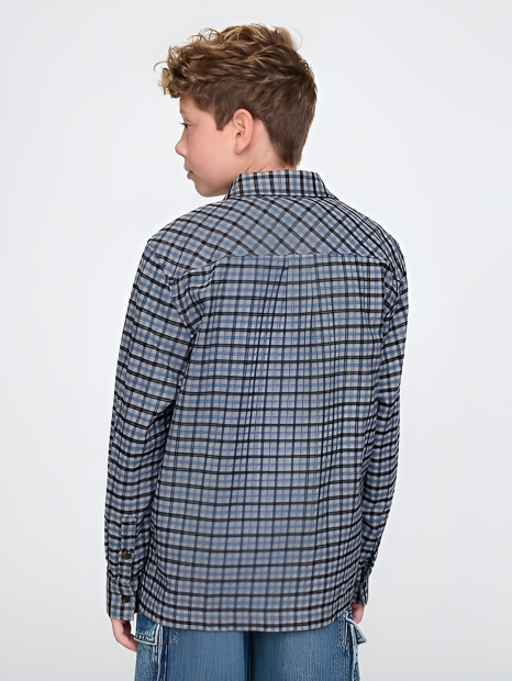 Детская фланелевая рубашка GAP на молнии 1159833202 (Синий XXL)