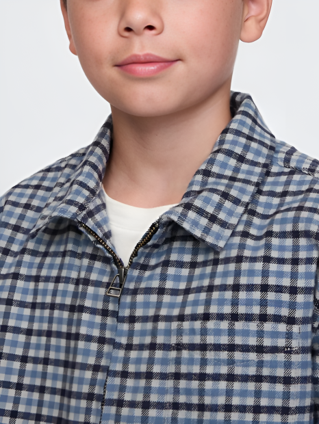 Детская фланелевая рубашка GAP на молнии 1159833202 (Синий XXL)
