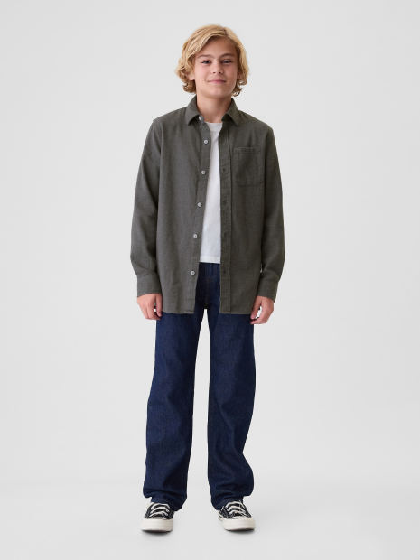 Детская фланелевая рубашка GAP 1159833857 (Серый S)