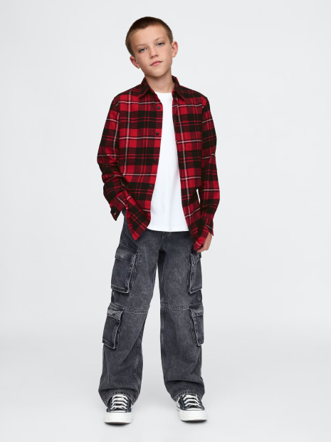 Дитяча фланелева сорочка GAP в клітинку 1159834869 (Червоний XL)