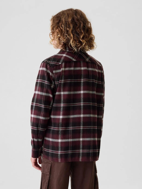 Детская фланелевая рубашка GAP в клетку 1159835007 (Бордовый XL)