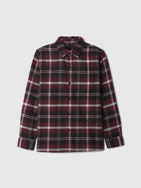 Детская фланелевая рубашка GAP в клетку 1159835007 (Бордовый XL)